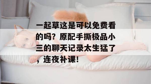 一起草这是可以免费看的吗？原配手撕极品小三的聊天记录太生猛了，连夜补课！